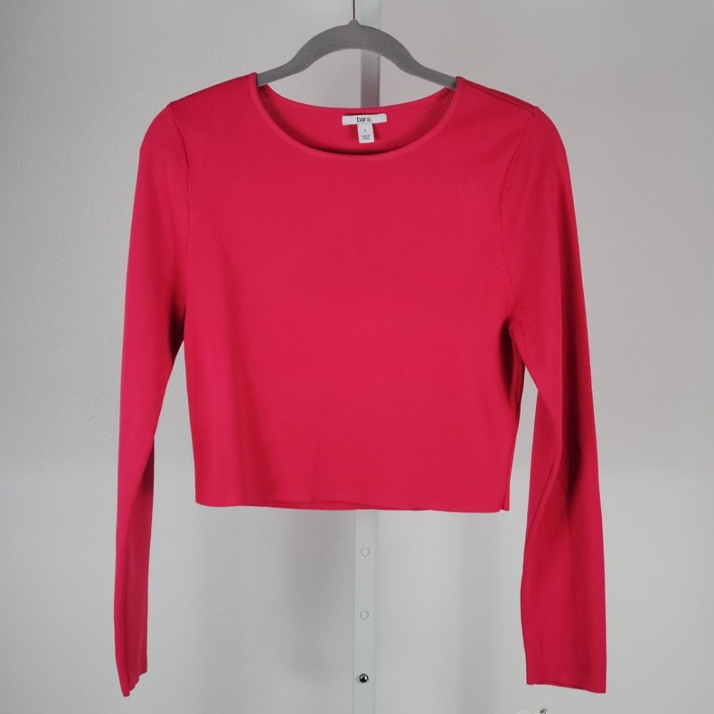 BAR III pretty in paint cropped top pink Sz L NEW - Picture 4 of 6